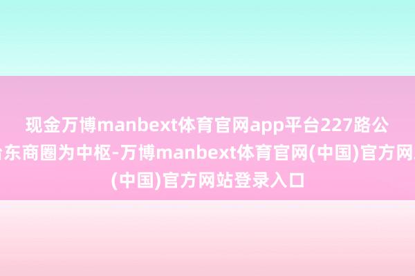 现金万博manbext体育官网app平台227路公交知道以台东商圈为中枢-万博manbext体育官网(中国)官方网站登录入口