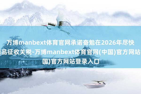 万博manbext体育官网承诺奋勉在2026年尽快对这类商品征收关税-万博manbext体育官网(中国)官方网站登录入口